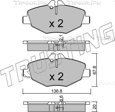 Тормозные колодки Trusting передние для Mercedes-Benz E-Класс III (W211, S211) 2002-2009. Артикул 578.0
