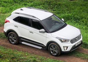 Пороги алюминиевые Rival Silver для Hyundai Creta I 2016-2021. Артикул F173AL.2310.1