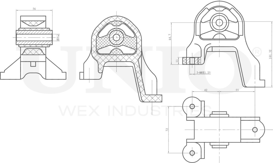 Опора редуктора (Unio). Артикул RMP-15104