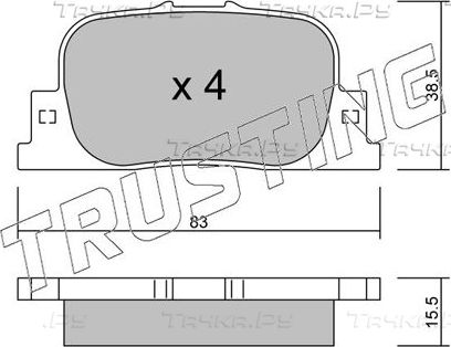 Тормозные колодки Trusting задние для Toyota Camry 20 (V20, XV20) 2000-2002. Артикул 768.0