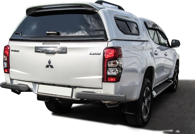 Защита Slitkoff задняя уголки d76, без бампера для Mitsubishi L200 V рестайлинг 2018-2026 Серебристая. Артикул ML18-016S