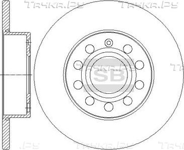 Тормозной диск Sangsin Hi-Q задний для Volkswagen Golf VI 2007-2013. Артикул SD5407
