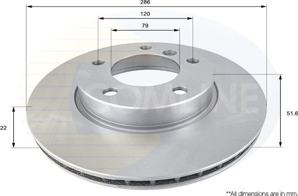 Тормозной диск Comline COATED. Артикул ADC1702V