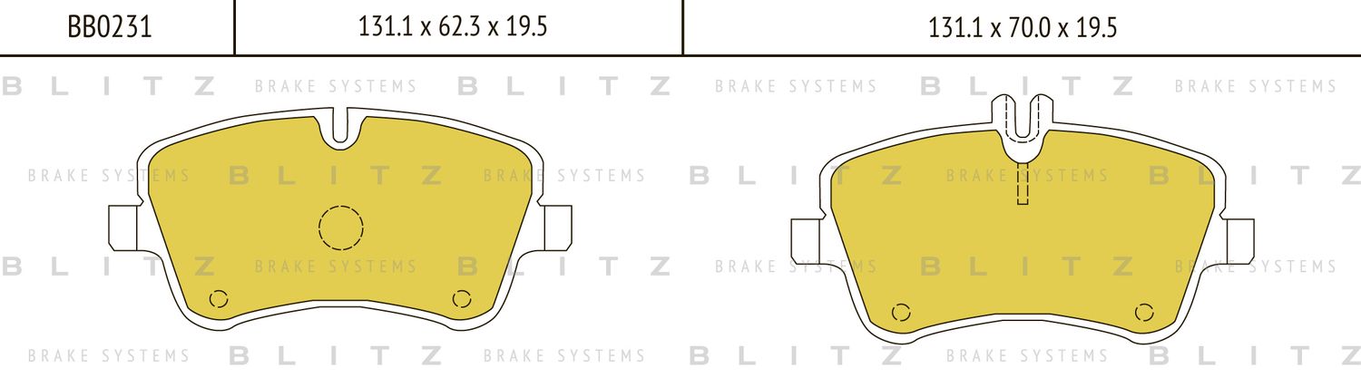 Колодки тормозные MB W203 00- перед. (Blitz). Артикул BB0231
