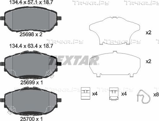 Тормозные колодки Textar Q+. Артикул 2569801