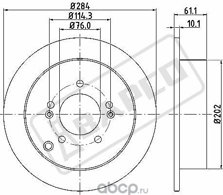 Тормозные диски задн.невентил.BD0108 (Bapco). Артикул BD0108