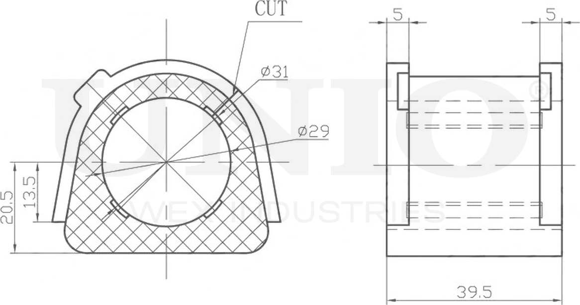 Втулка стабилизатора (Unio). Артикул RMP-10084