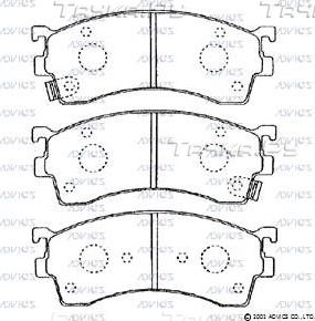 Тормозные колодки Advics передние для Nissan 200SX S14 1993-1999. Артикул SN642P