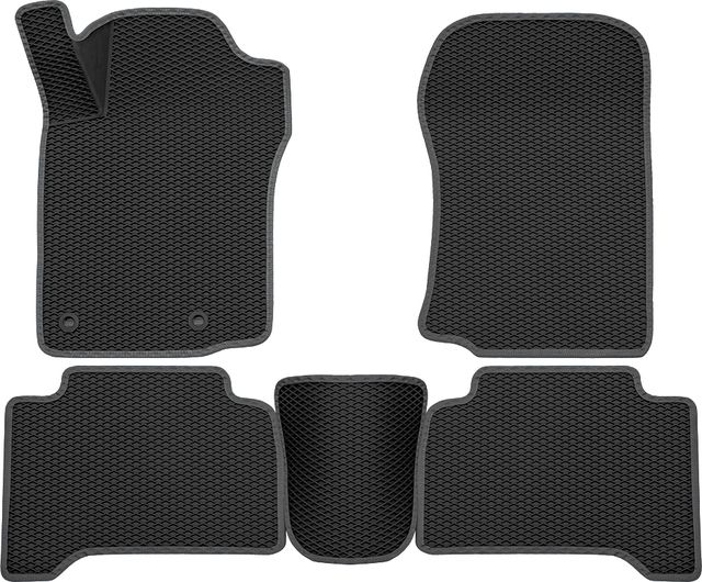 Коврики Rezkon 3D EVA Ромб резиновые для салона Toyota Land Cruiser Prado 150 2009-2013 Серый кант. Артикул 9234030202