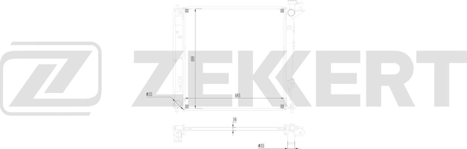 Радиатор охлаждения двигателя Zekkert (алюминий). Артикул MK-1672