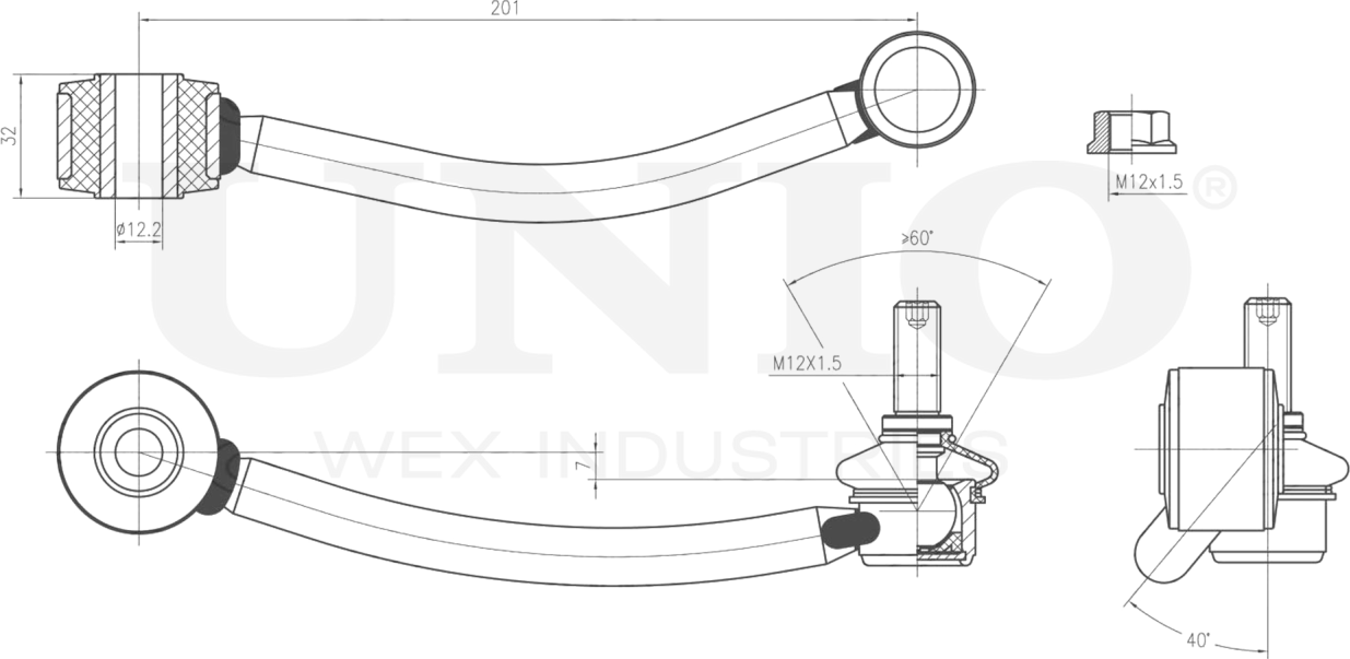 Тяга/стойка стабилизатора (Unio). Артикул SSP-50181