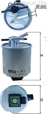 Топливный фильтр Mahle. Артикул KL 440/36