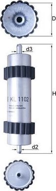 Топливный фильтр Mahle-Knecht. Артикул KL 1102