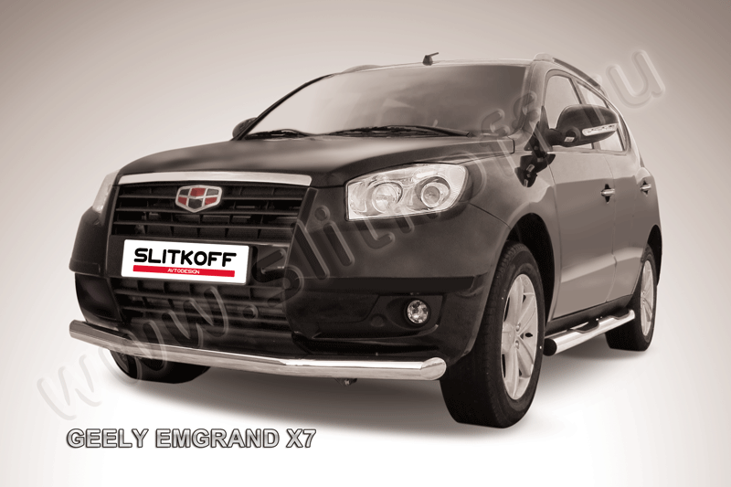 Защита Slitkoff переднего бампера d76 для Geely Emgrand X7 2011-2016. Артикул GEX7003