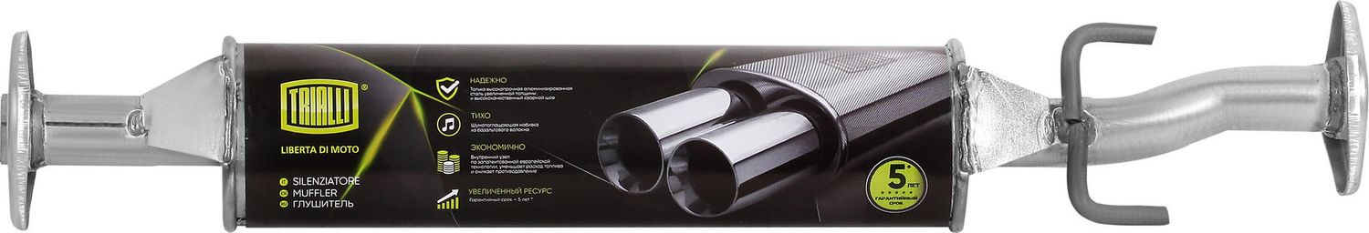 Глушитель (средняя часть) Trialli. Артикул EAM 0502