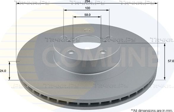 Тормозной диск Comline COATED передний для Subaru Outback II 2000-2003. Артикул ADC0814V