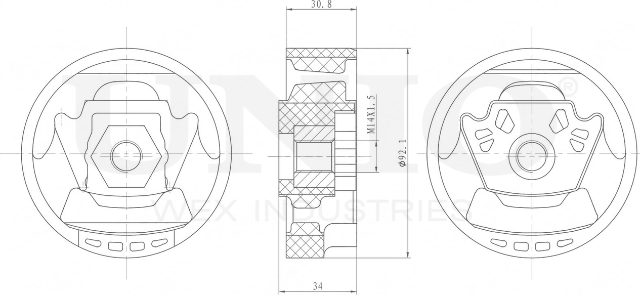 Сайлентблок подрамника (Unio). Артикул RMP-20507
