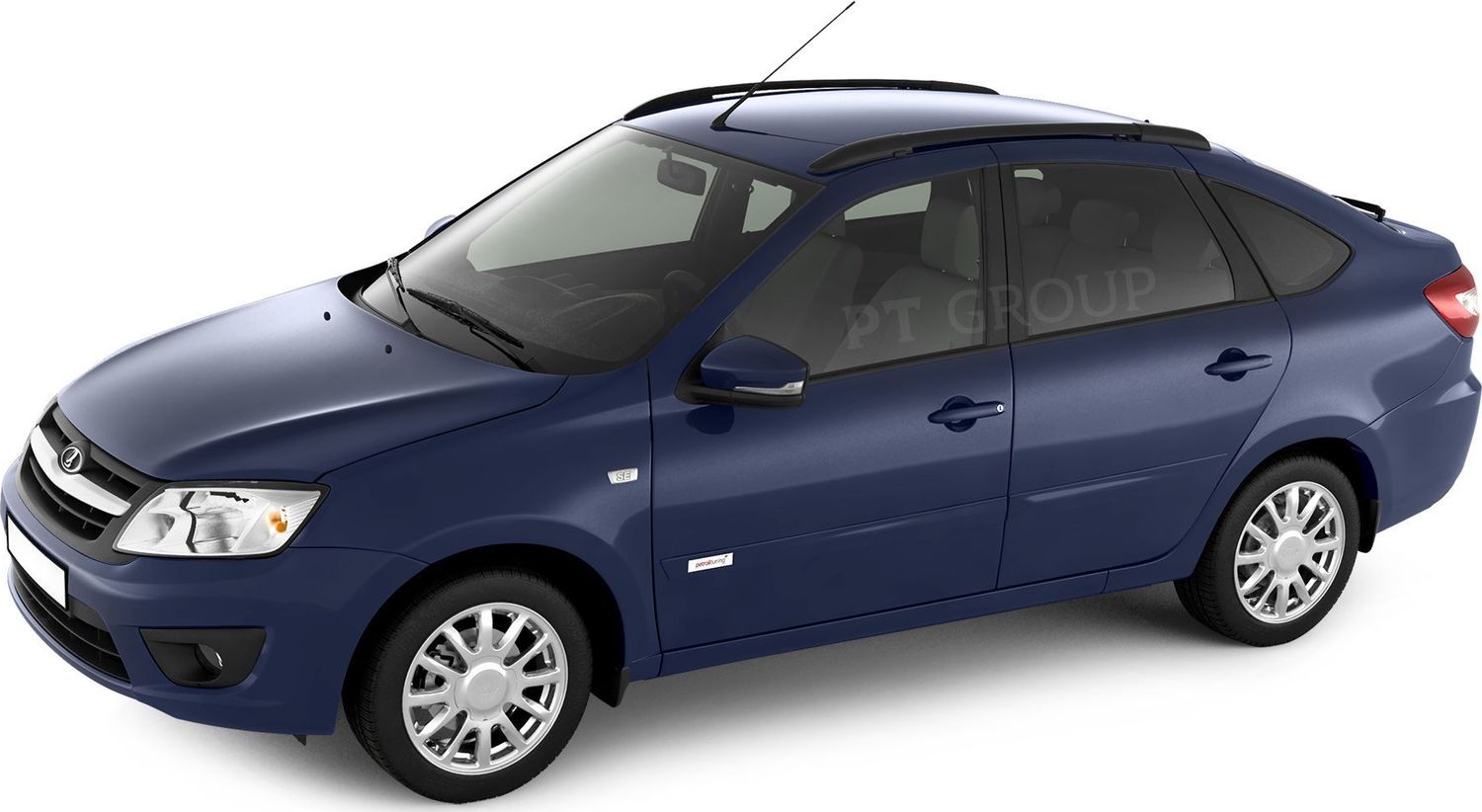 Рейлинги продольные PT Group Комфорт для Lada Granta лифтбек 2013-2026 Черный муар. Артикул 01910602