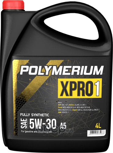 Масло моторное POLYMERIUM XPRO1 5W30 A5 SN 4L. Артикул PLMX1530A54