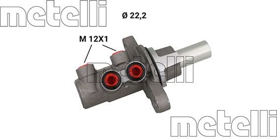 Тормозной цилиндр главный Metelli (алюминий) для Renault Kangoo II 2008-2026. Артикул 05-1255