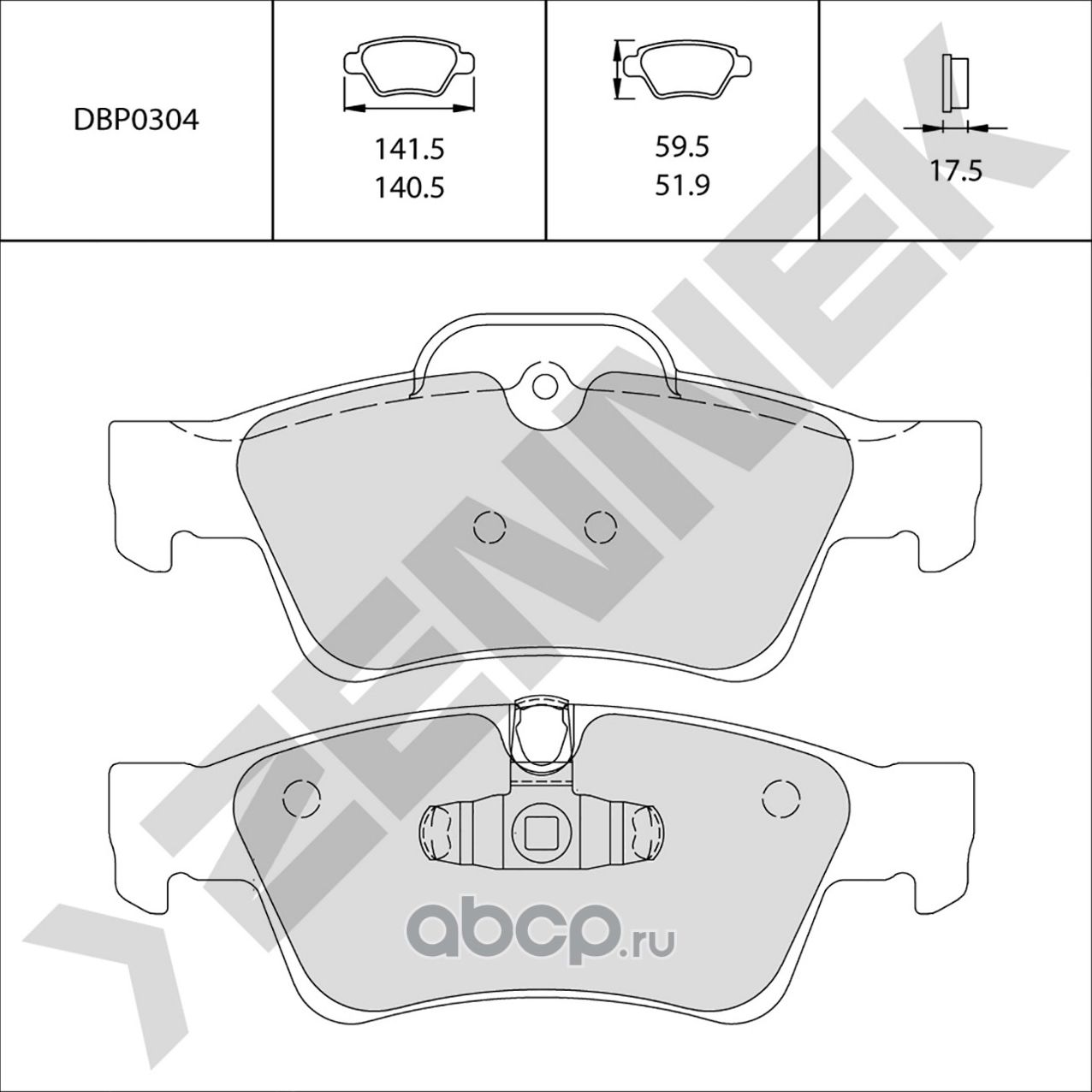 Колодки тормозные задние GL-CLASS X164 06-12, M-CLASS W164/W166 05-15 (Zennek). Артикул DBP0304