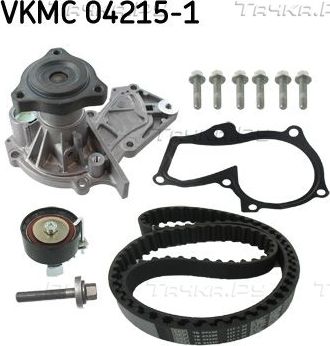 Помпа (водяной насос) с комплектом ремня ГРМ SKF для Ford Kuga II 2014-2019. Артикул VKMC 04215-1