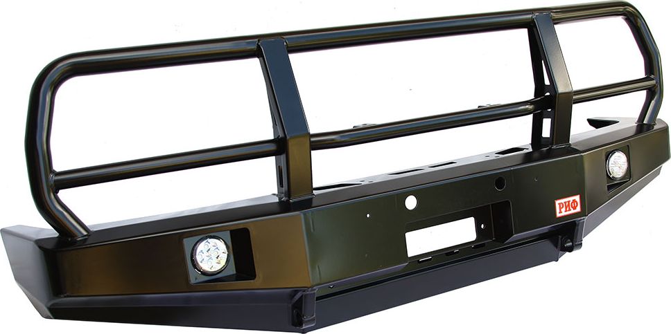 Бампер силовой РИФ передний с доп. фарами и защитной дугой для Toyota Land Cruiser 80 1990-1997. Артикул RIF080-10350