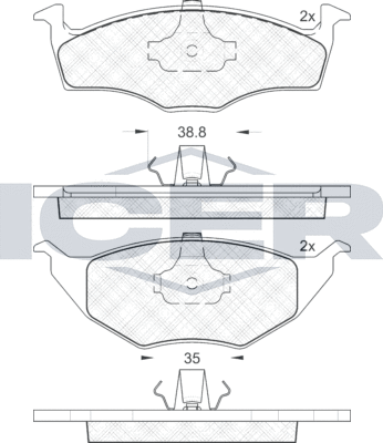 Тормозные колодки Icer передние для Volkswagen Lupo 1999-2005. Артикул 181373