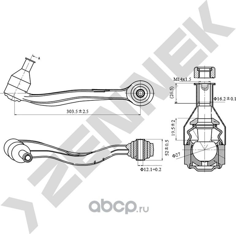 РЫЧАГ ПЕРЕДНИЙ НИЖНИЙ ЗАДНИЙ ЛЕВЫЙ BMW E60 03 (Zennek). Артикул DCA0087