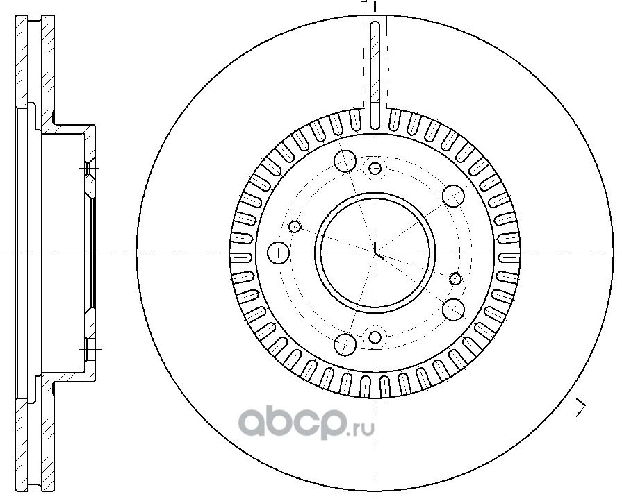 Диск тормозной вентилируемый (G-Brake). Артикул GR02993
