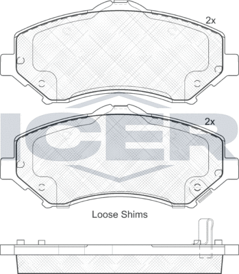 Тормозные колодки Icer передние для Dodge Nitro 2006-2012. Артикул 181908-201