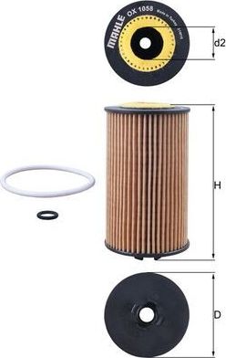 Масляный фильтр Mahle. Артикул OX 1058D