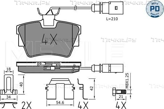 Тормозные колодки Meyle PD задние для Volkswagen Multivan T5 2003-2004. Артикул 025 232 2416-1/PD