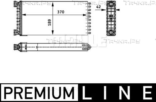 Радиатор отопителя (печки) Mahle Premium для MAN TGM 2005-2026. Артикул AH 130 000P