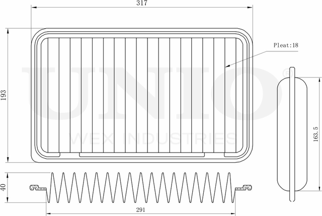 Фильтр воздушный (Unio). Артикул FLT-10013