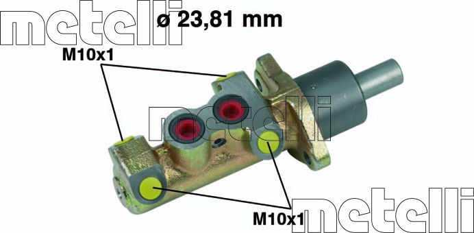 Тормозной цилиндр главный Metelli (Чугун). Артикул 05-0325