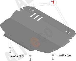 Защита Alfeco для картера и КПП Audi A3 8P 2011-2012. Артикул ALF.30.31