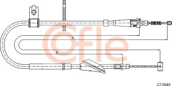 Трос ручника (тросик ручного тормоза) Cofle. Артикул 92.17.5045