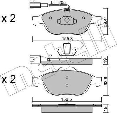 Тормозные колодки Metelli. Артикул 22-0220-0
