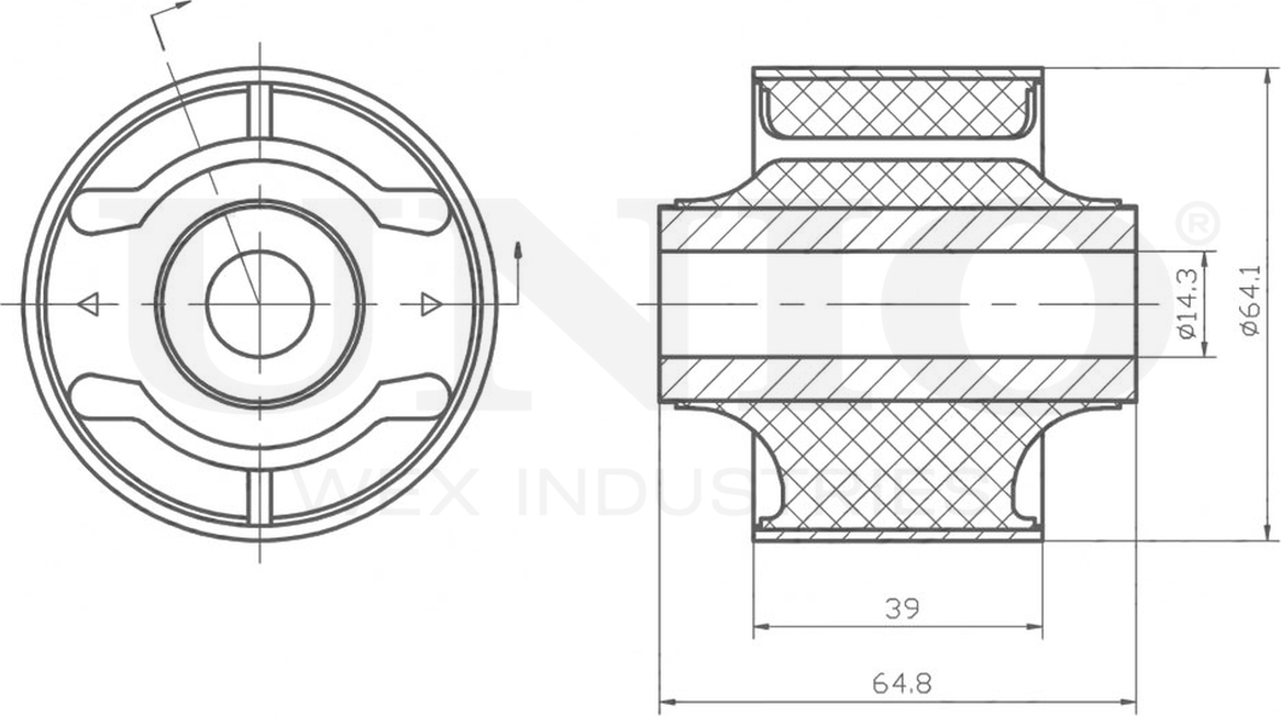 Сайлентблок рычага подвески (Unio). Артикул RMP-20337