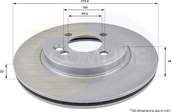 Тормозной диск Comline COATED. Артикул ADC1713V