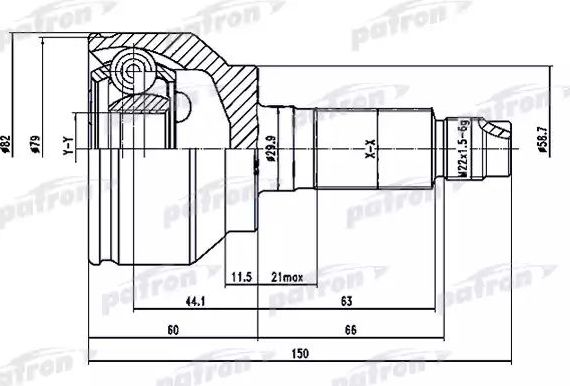 Шрус наружный (граната) Patron. Артикул PCV1529