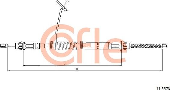 Трос ручника (тросик ручного тормоза) Cofle. Артикул 92.11.5573