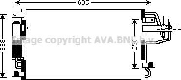 Радиатор кондиционера (конденсатор) AVA (алюминий). Артикул HY5156D