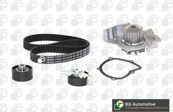 Помпа (водяной насос) с комплектом ремня ГРМ BGA. Артикул TB1404CPK