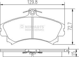 Тормозные колодки Nipparts передние для Mitsubishi Colt VI (Z20/Z30) 2004-2012. Артикул J3605036
