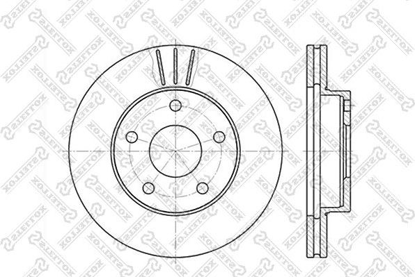 Тормозной диск Stellox передний для Ford Scorpio I 1985-1994. Артикул 6020-2524V-SX