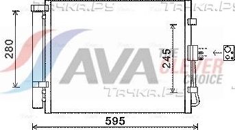 Радиатор кондиционера (конденсатор) AVA (алюминий). Артикул KAA5150D