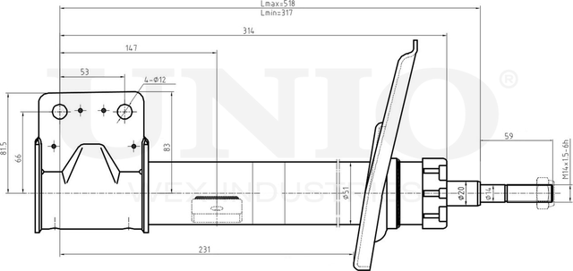 Амортизатор подвески (Unio). Артикул SAB-10233
