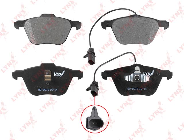 Тормозные колодки LYNXauto передние для Ford Galaxy I 2000-2006. Артикул BD-8018